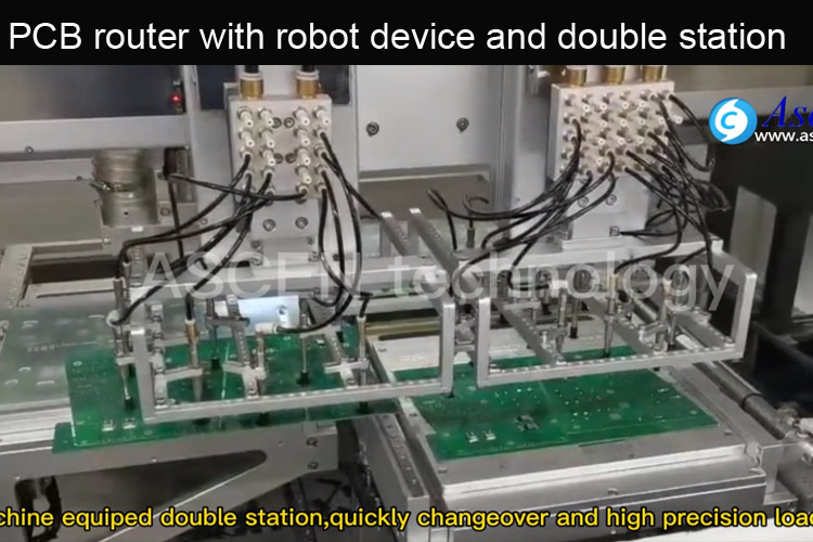 <b>PCB router depaneling machine with robot auto pick up PCB panel</b>
